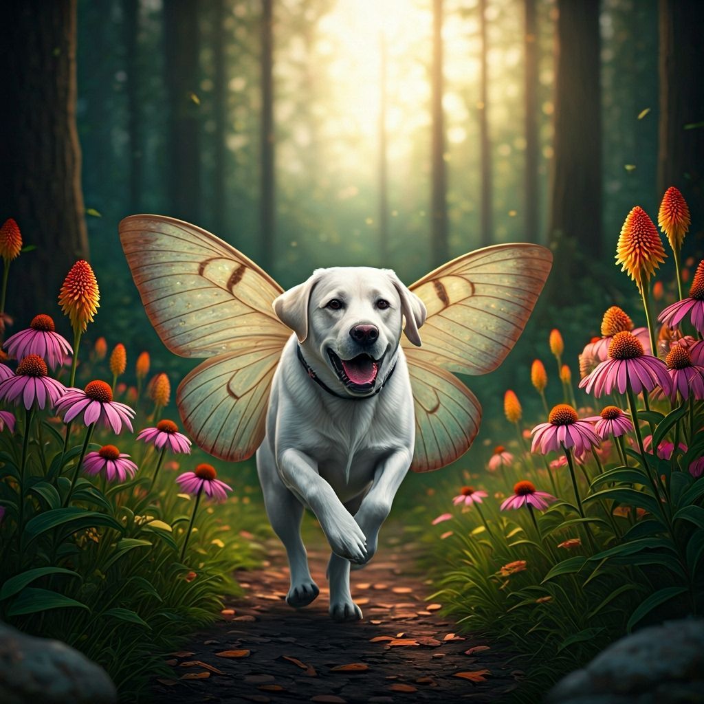 Labrador Moth Hybrid Runs Through Fairytale Forest