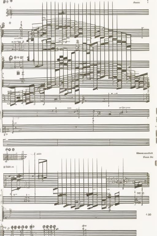 Complex Graphic Score in Brutalist Style