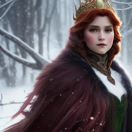 Demonic Princess Anna Portrait in Hyperdetailed Style