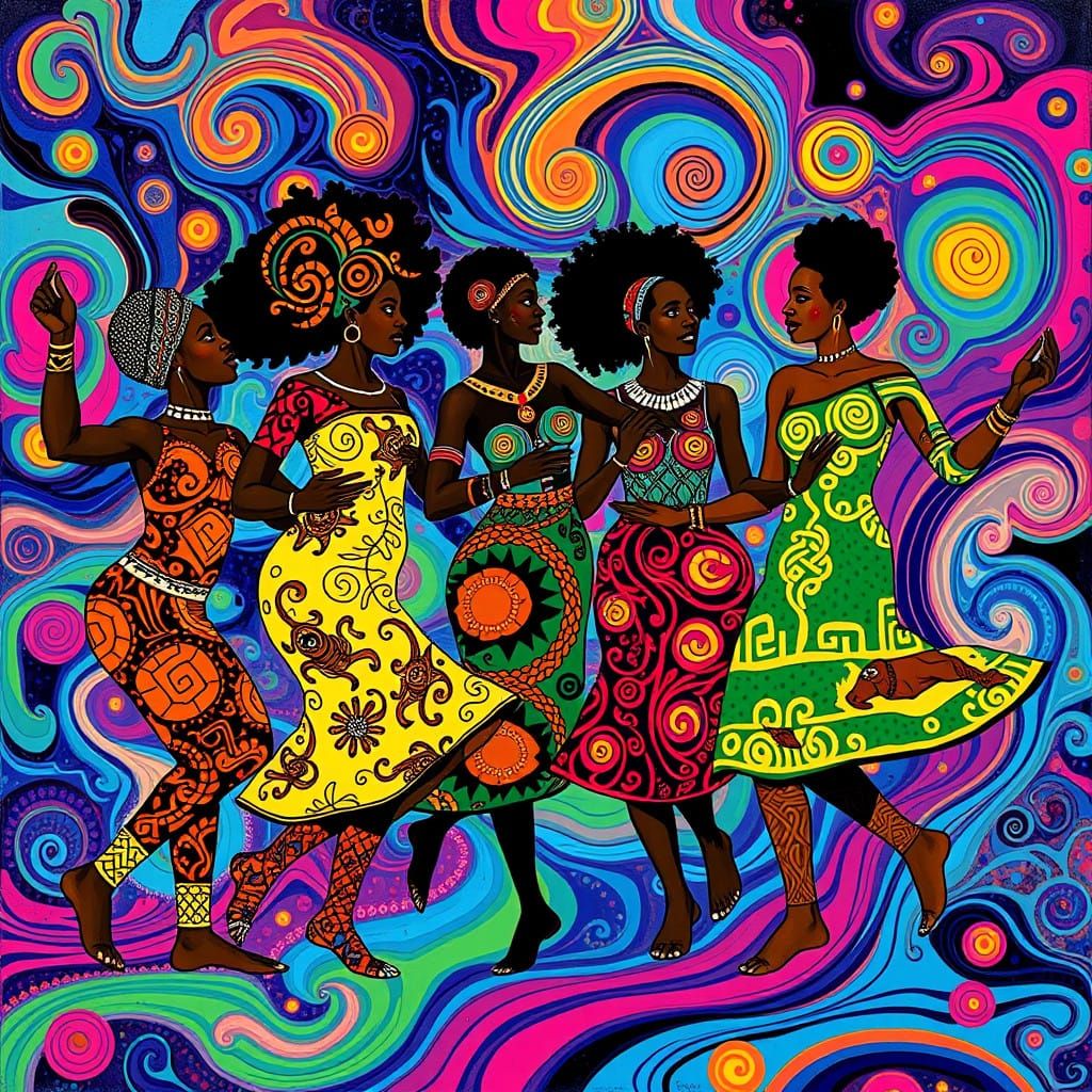 Diverse Humans Dance in Vibrant Harmony