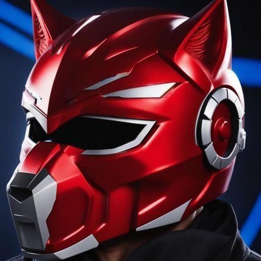 Red Wolf Power Rangers Helmet with Wolf Features