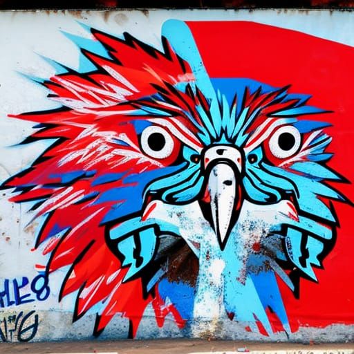 Polish Eagle in the style of Graffiti