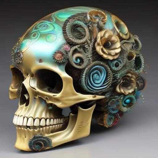 Abalone Skull with Iridescent Shell Texture