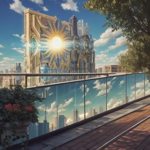 Sunlit Forest Path Outside the City