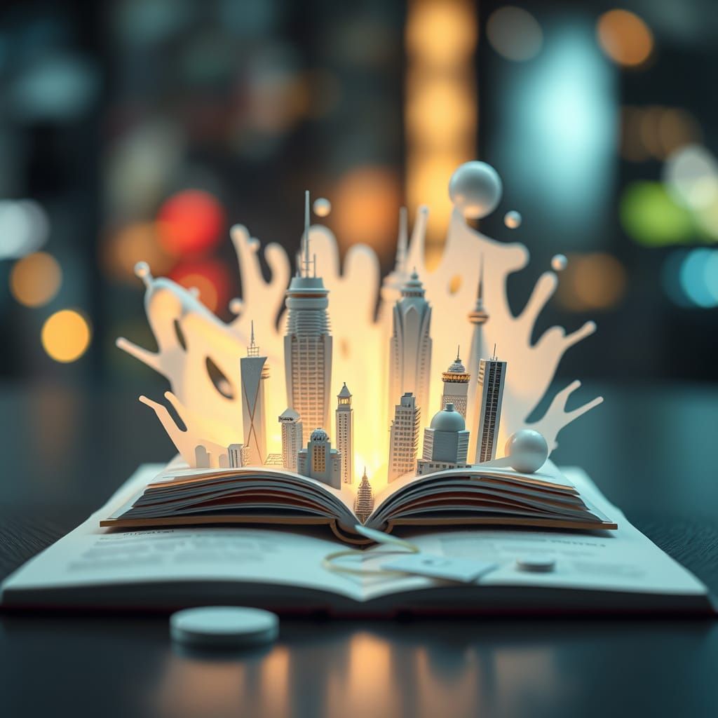 Sci-Fi World Emerges from Paper Cut Book