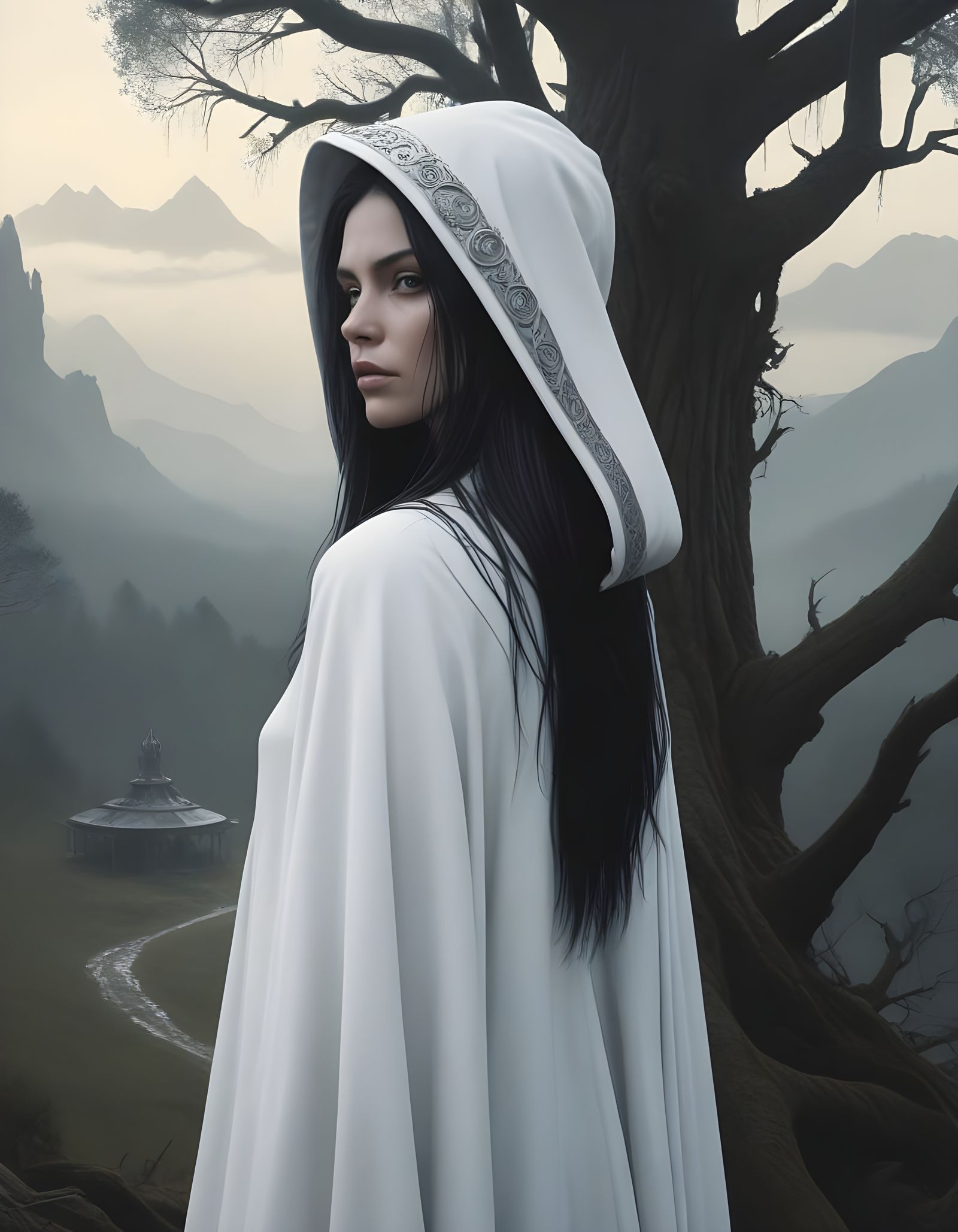 Ethereal Goddess in Mystical Forest