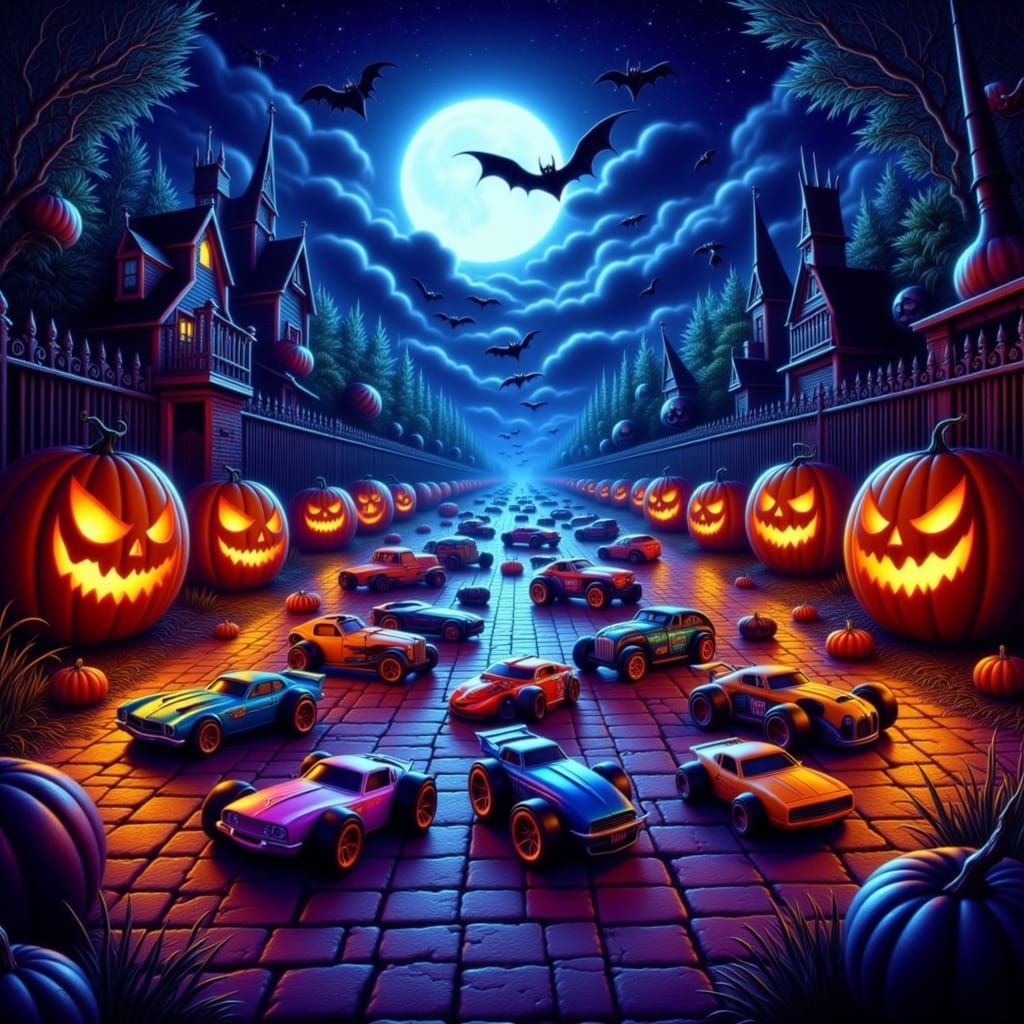 Spooky Halloween Night with Hot Wheels Cars