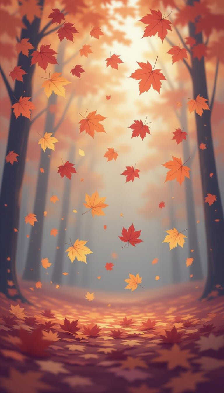 Dreamy Autumn Leaves Digital Art