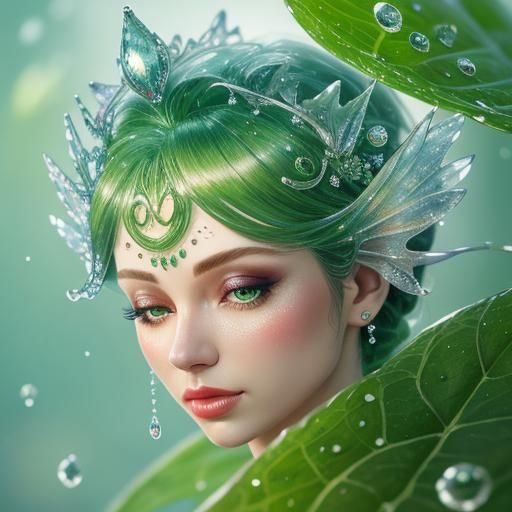 Mermaid in Dew Drop: Macro Photography Beauty