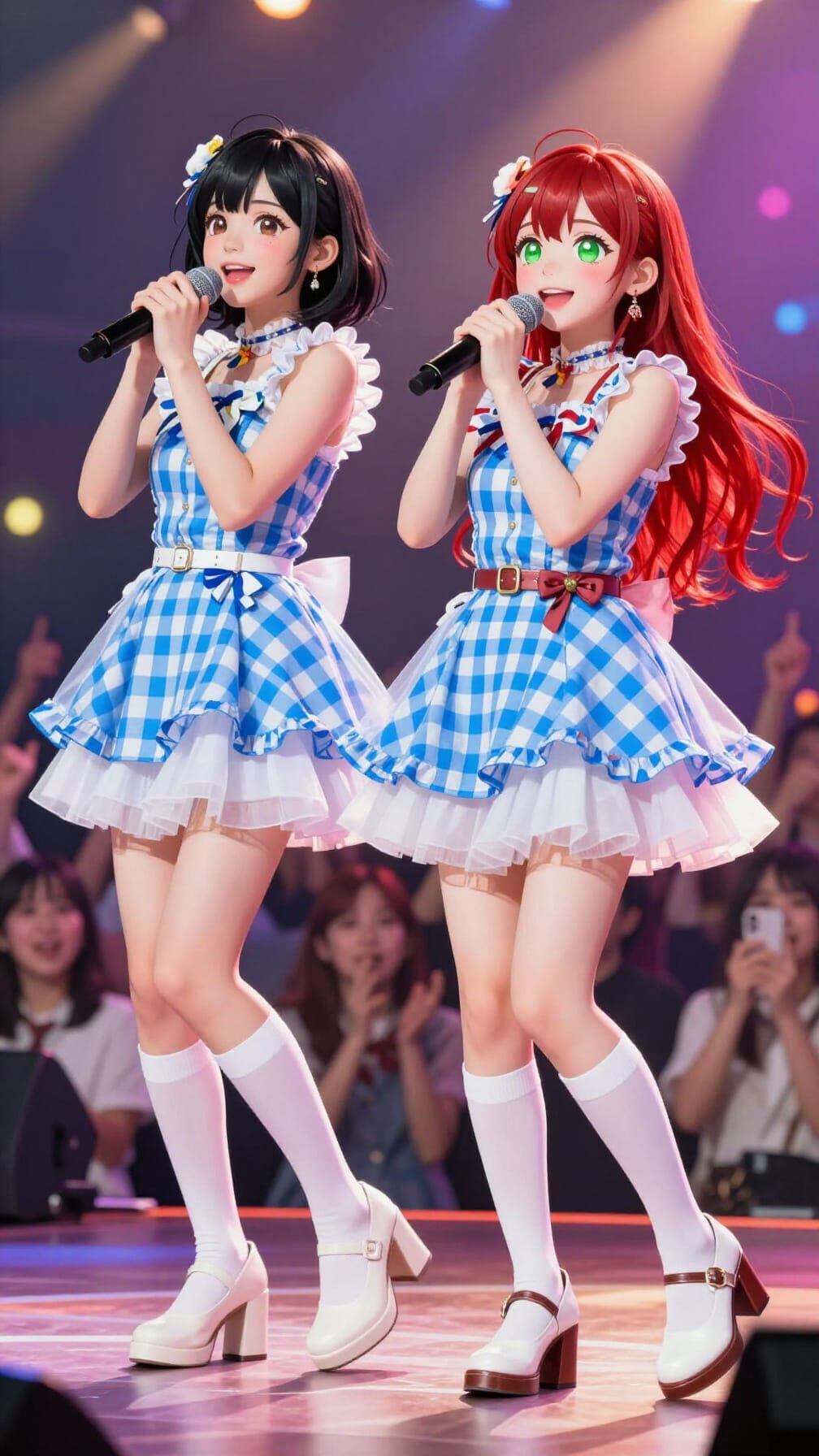 J-Pop Idols Shine on Stage: Hyper-Realistic Anime Visual