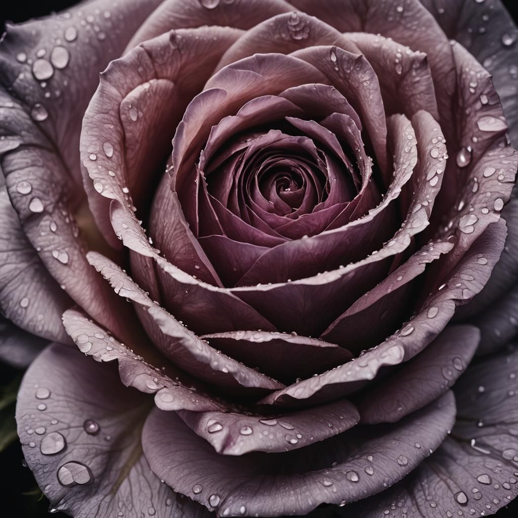 Dramatic Close-Up of a Purple Rose