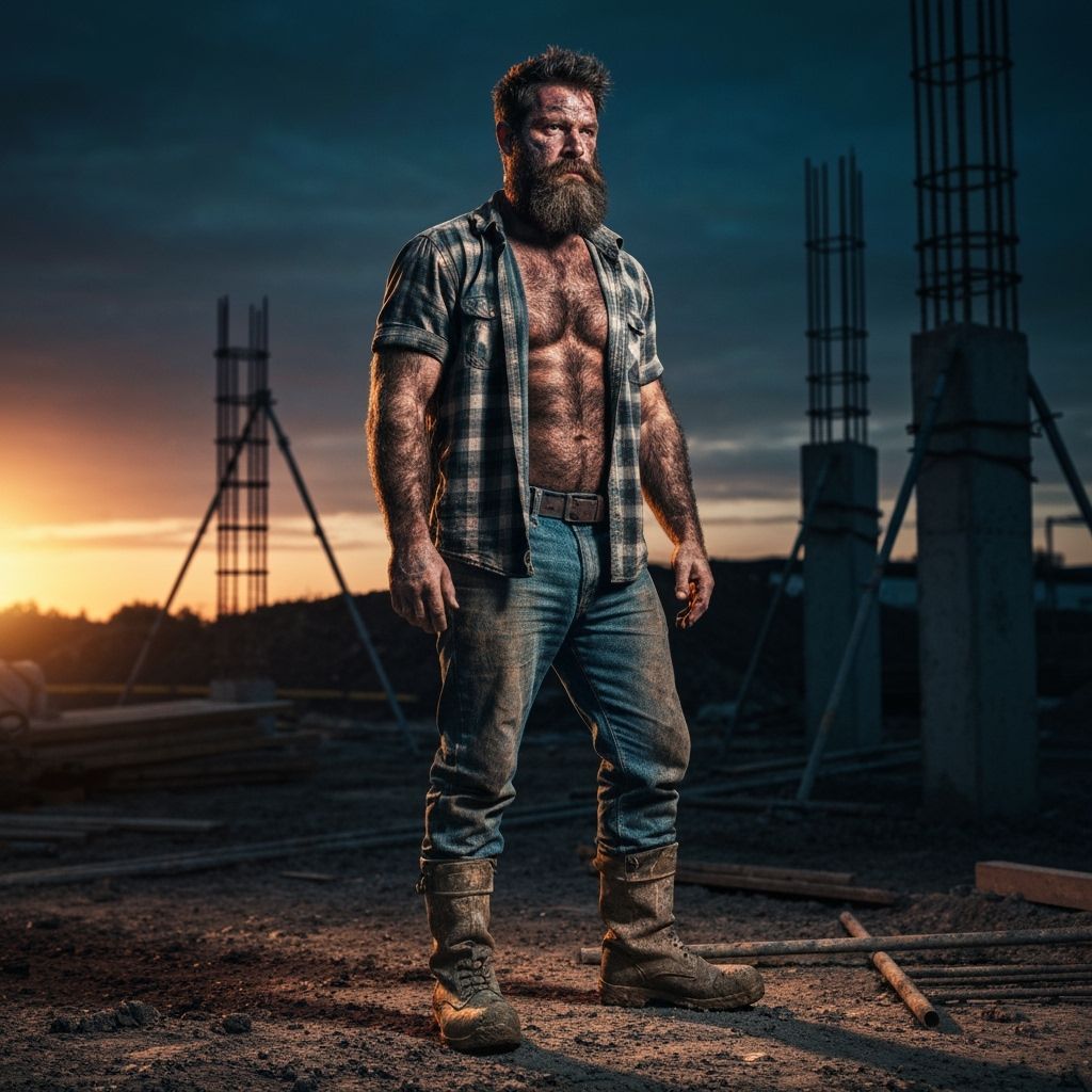Rugged Construction Worker in Gritty Realism