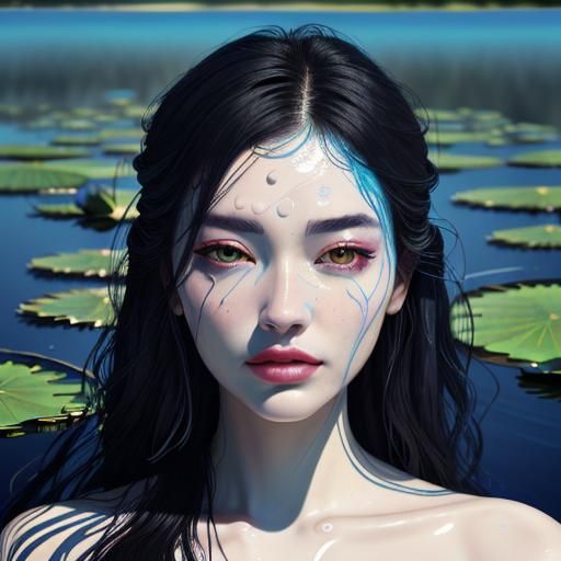 Vibrant Surrealist Oil Painting of a Woman's Face Melting in...