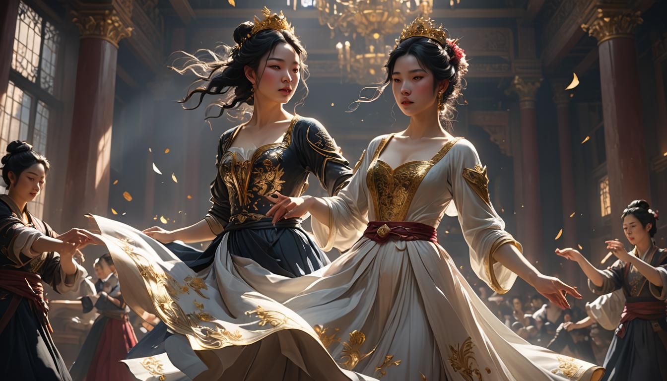 Dancing Princess in Loose Painting Style