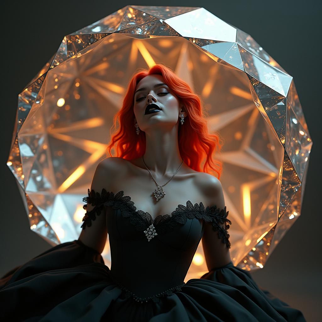 Woman Trapped in Diamond, Digital Matte Painting