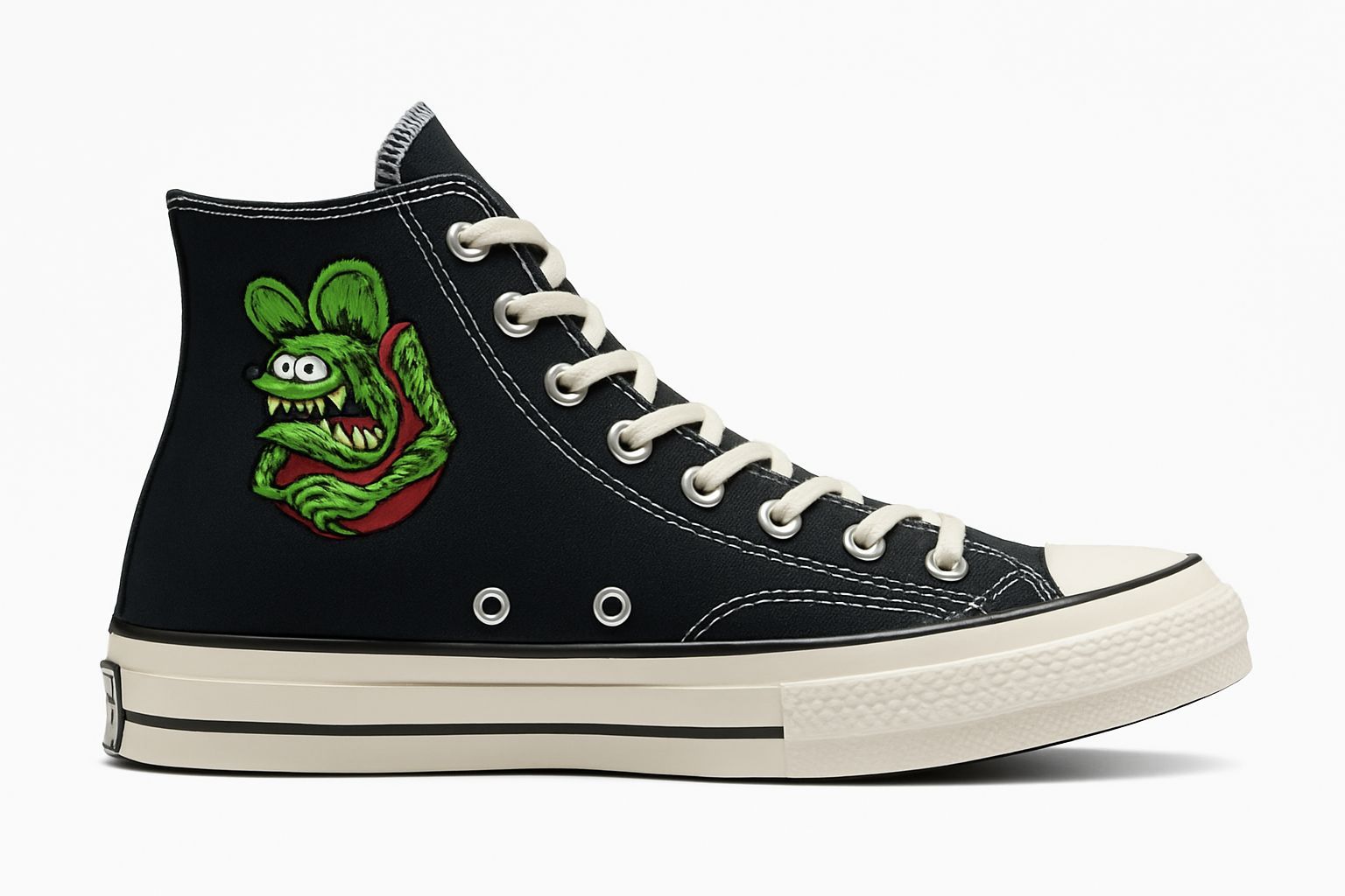 Bright Green Grotesque Ratfink Monster Illustration