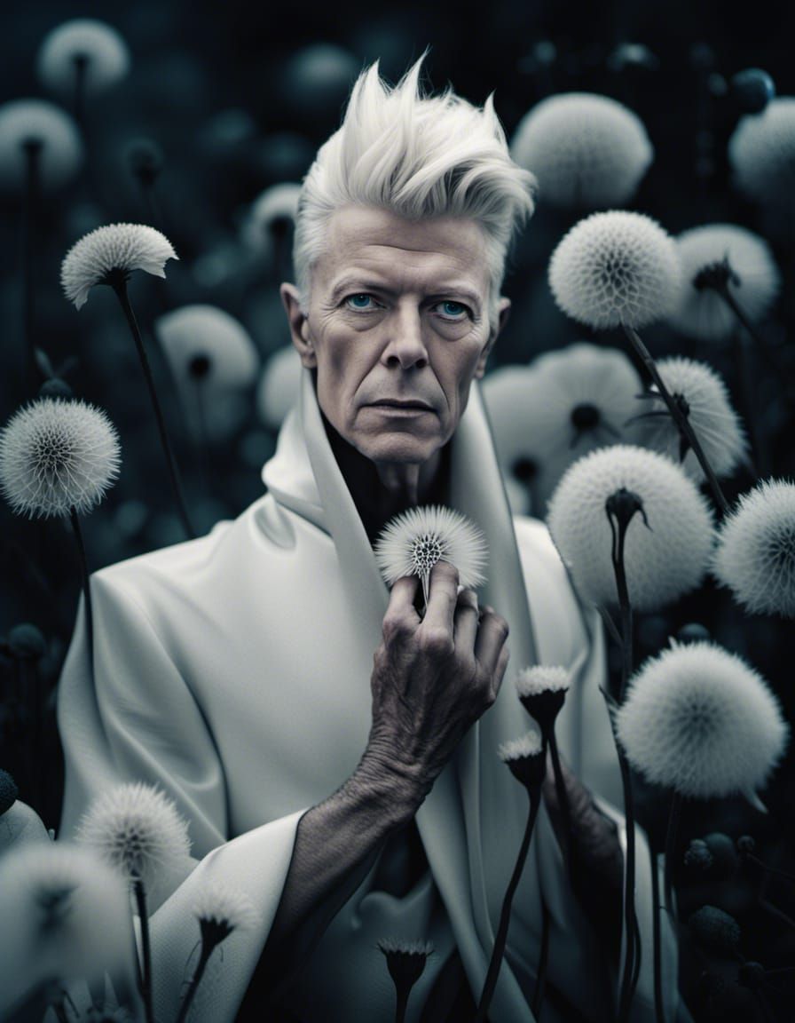 David Bowie Fairy Amidst Giant Dandelions