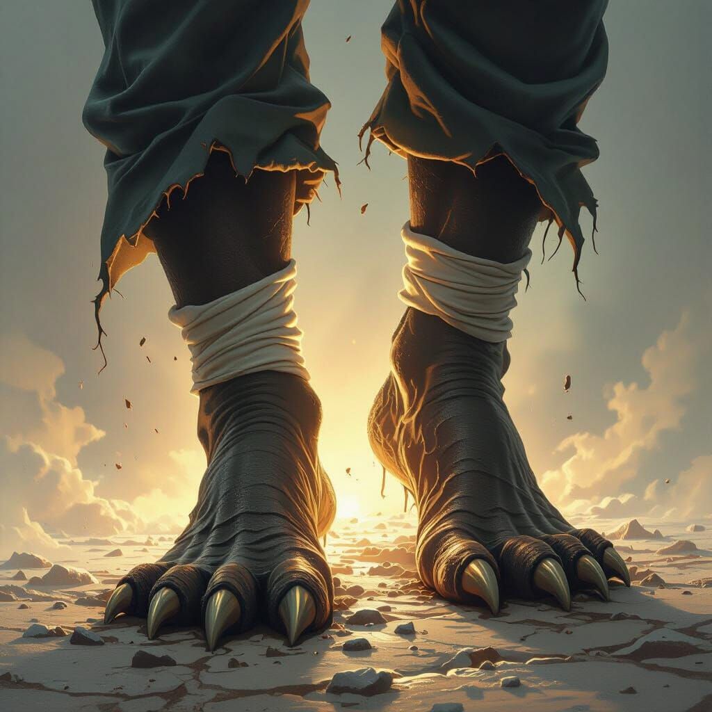 Human Transforms Into Dragon with Paws