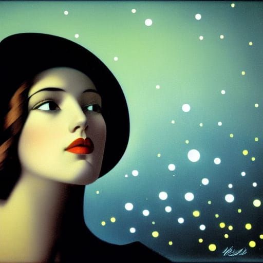 Snowy Portrait in Film Noir Style