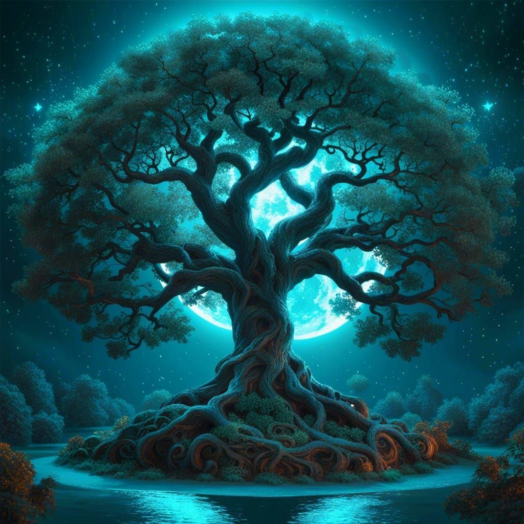 Fantastical Night: Detailed Matte Painting in Deep Color