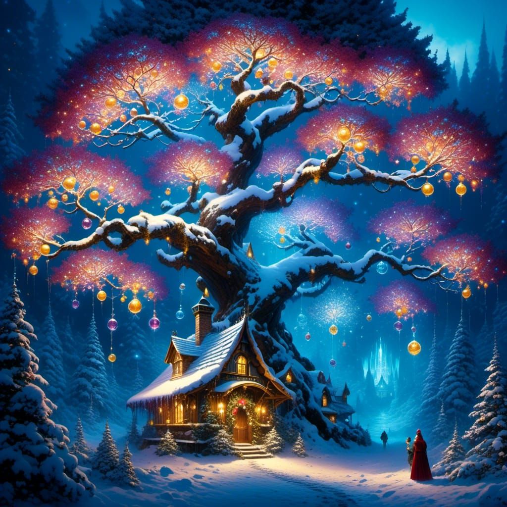 Enchanted Christmas Tree in Everwinter Forest