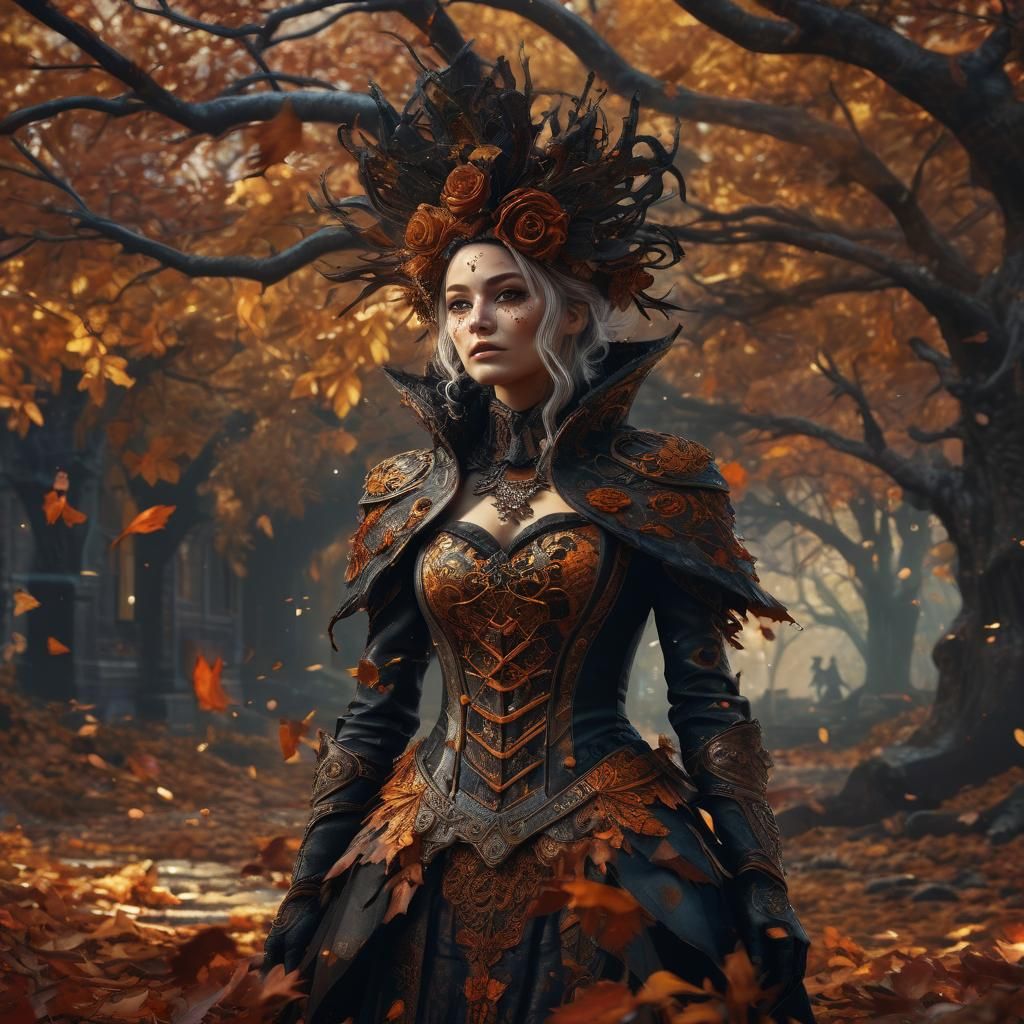 Mysterious Woman in Halloween Costume