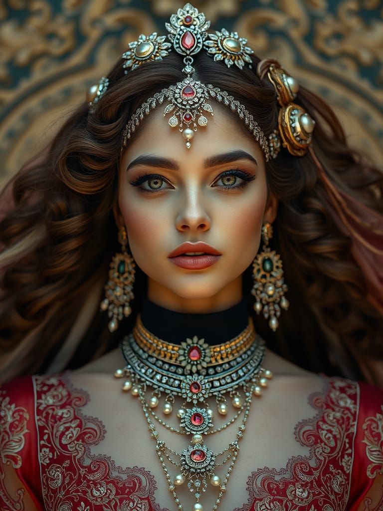 Elegant Woman Portrait with Intricate Details
