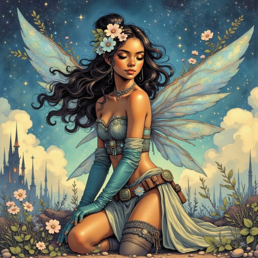 Serene Warrior Empowered by Nature