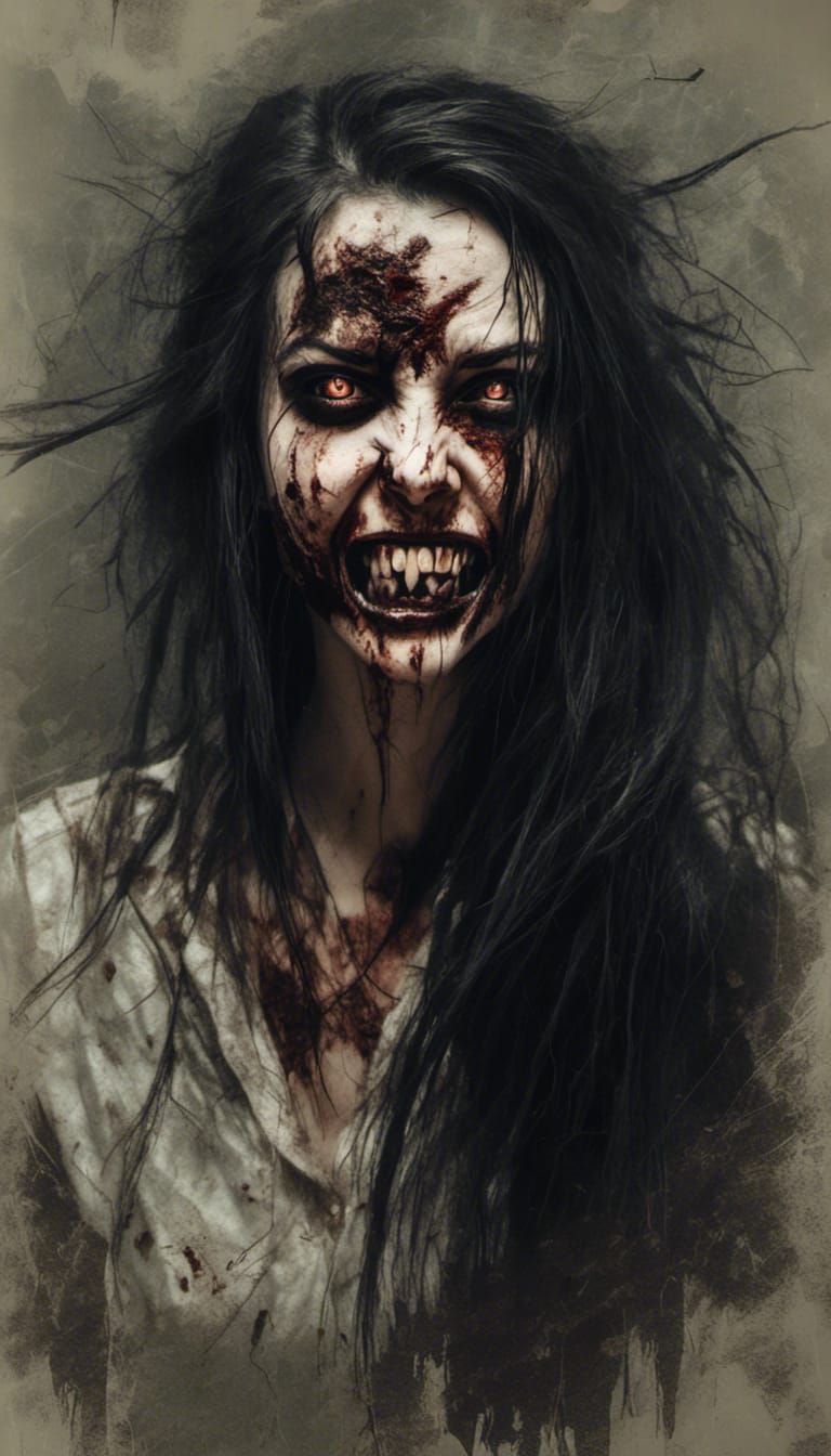 Horrorcore Image of a Woman with Claws and Sharp Teeth