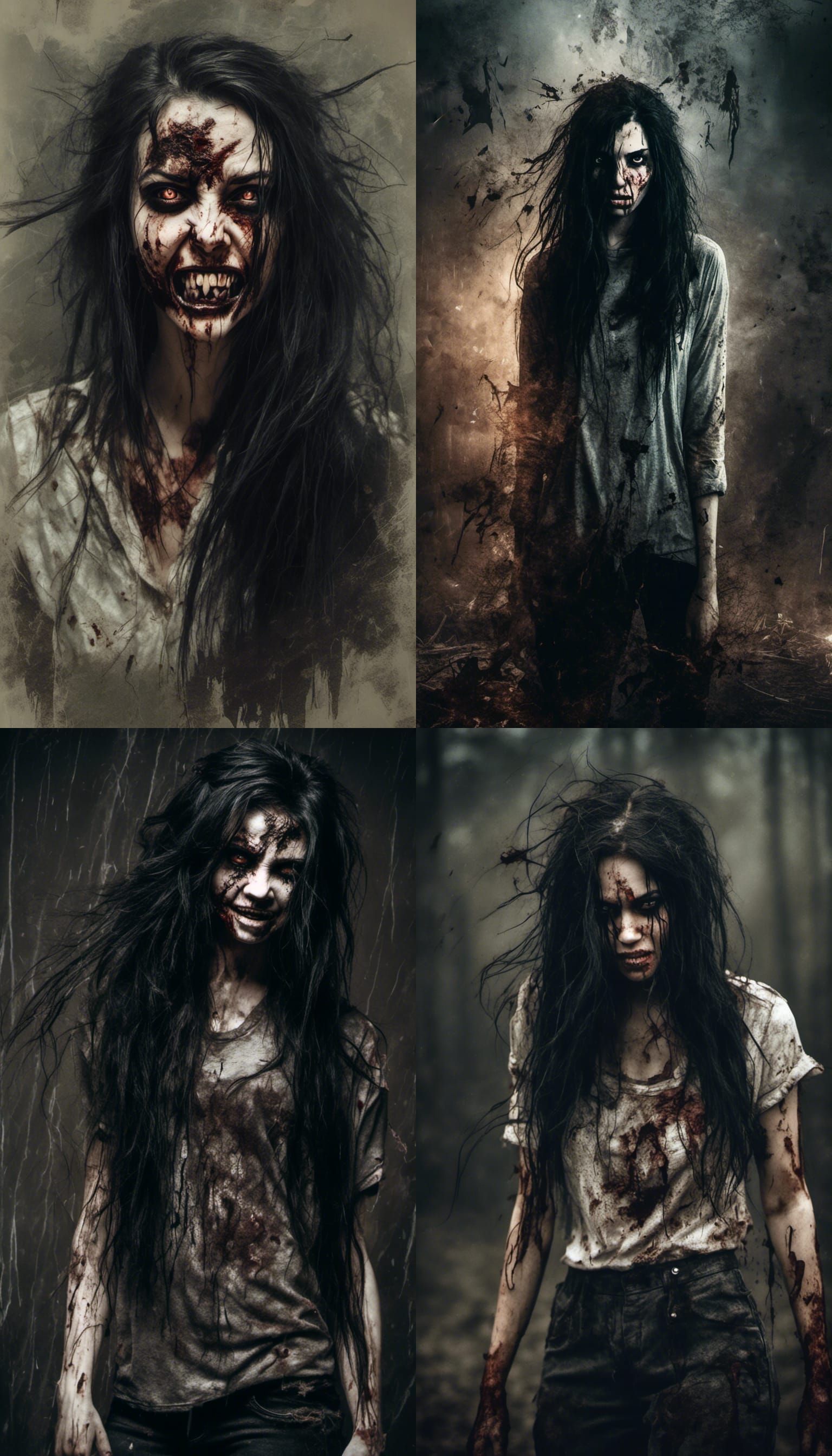 Horrorcore Portrait of a Woman with Claws