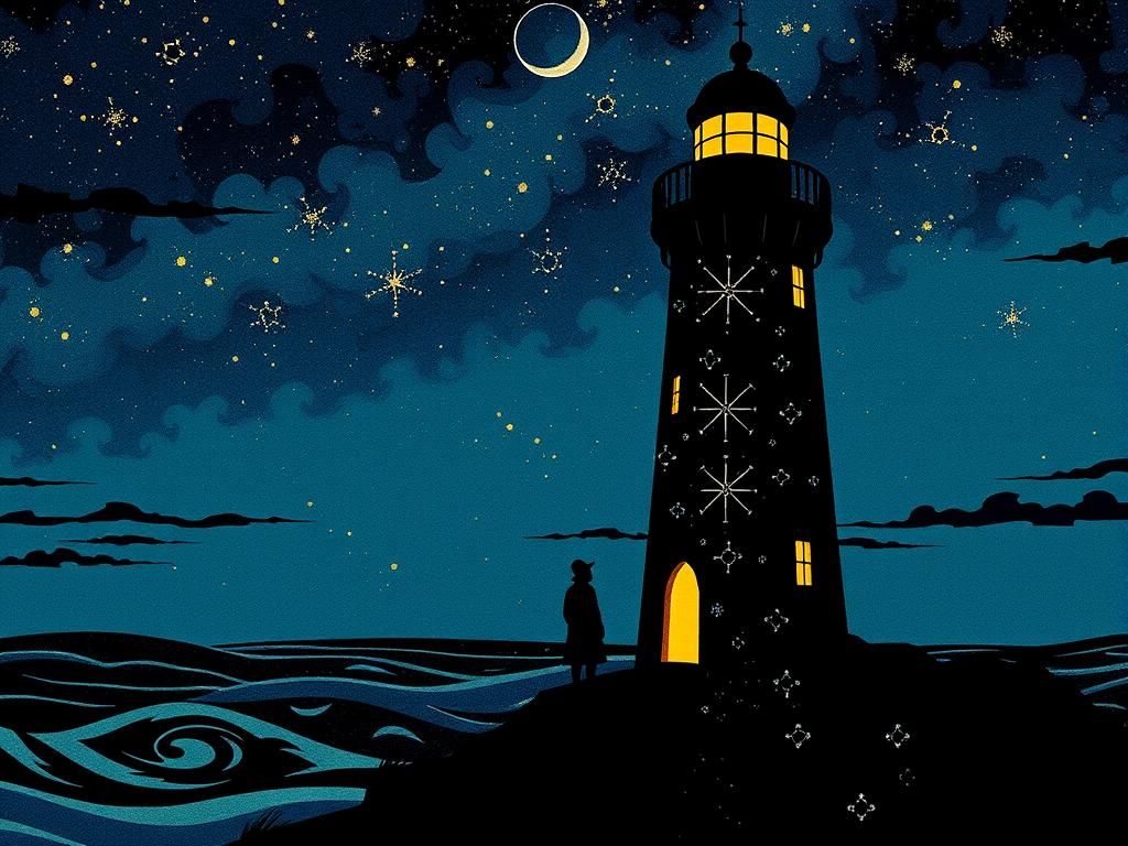 Lighthouse Keeper's Secret: Silhouette Animation Art