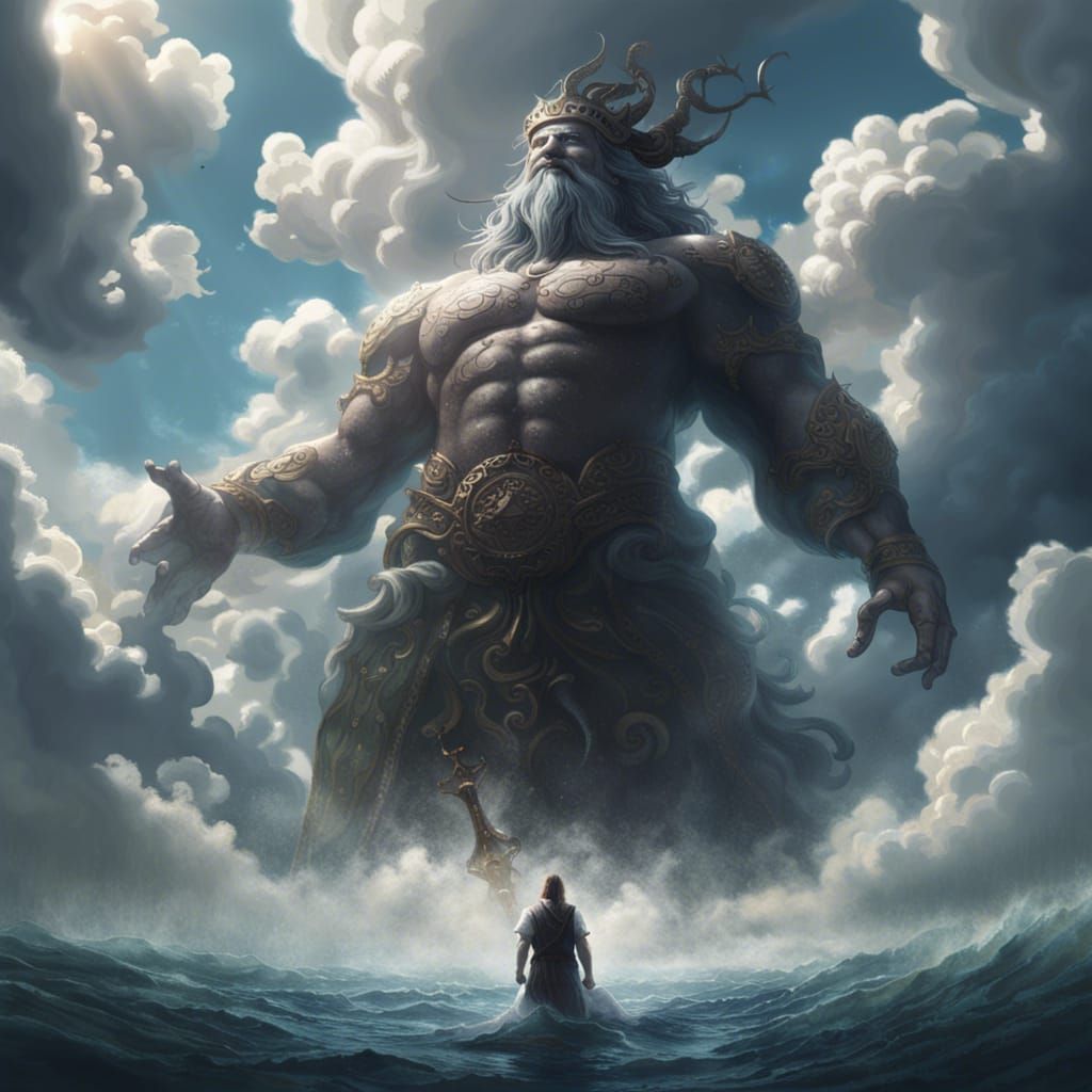 Epic God Reaching to Heaven, Fantasy Art