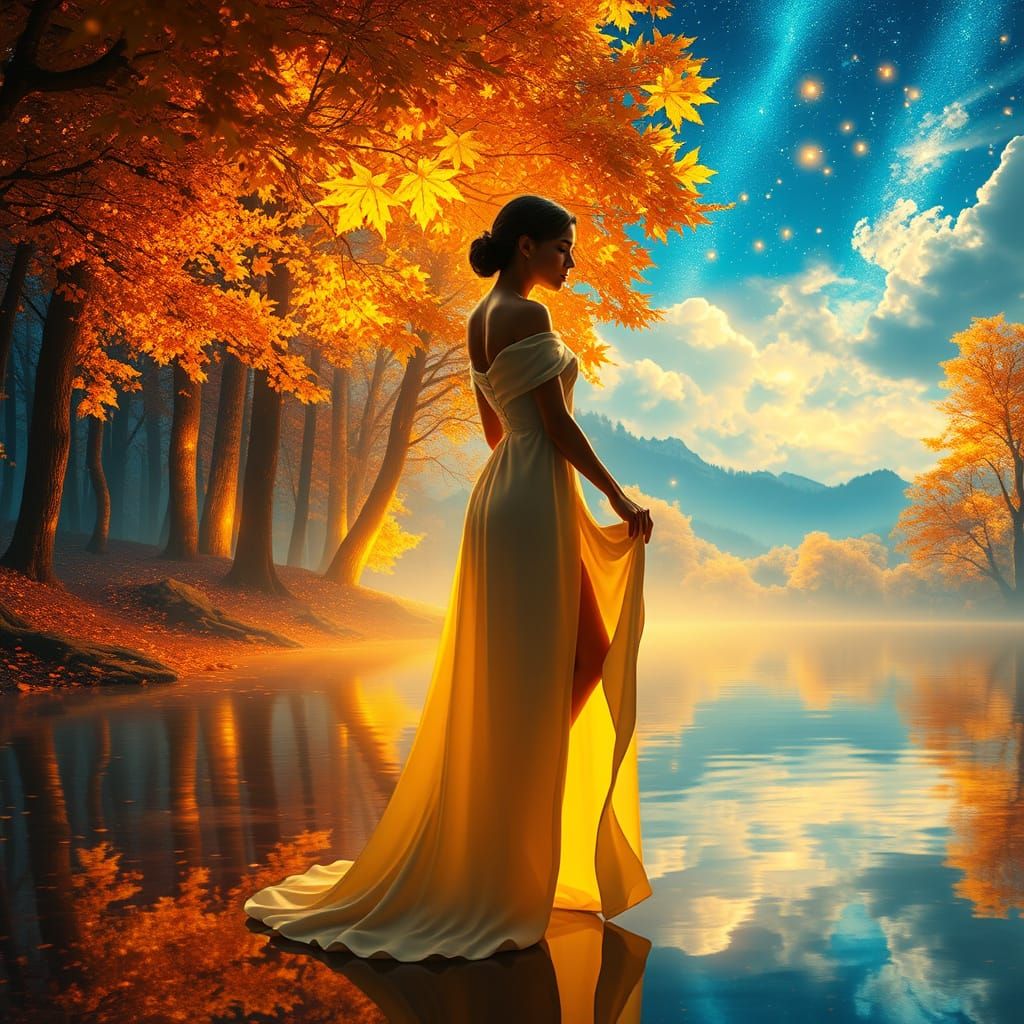 Whispers of Enchanted Autumn in Celestial Light