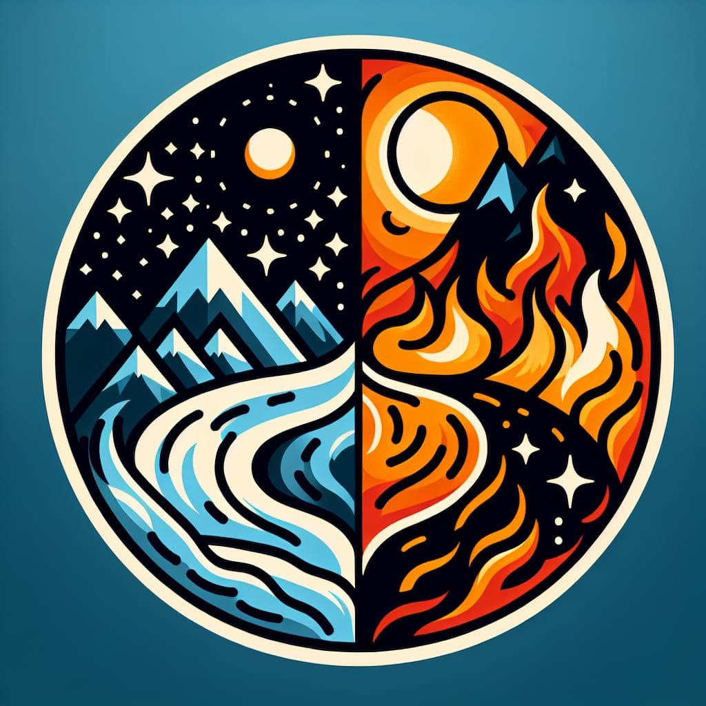 Artistic Representation of Duality in Illustrative Style