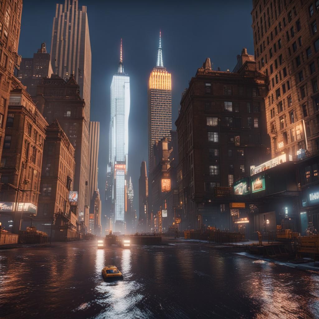 New York City Rendered with Dynamic Lighting
