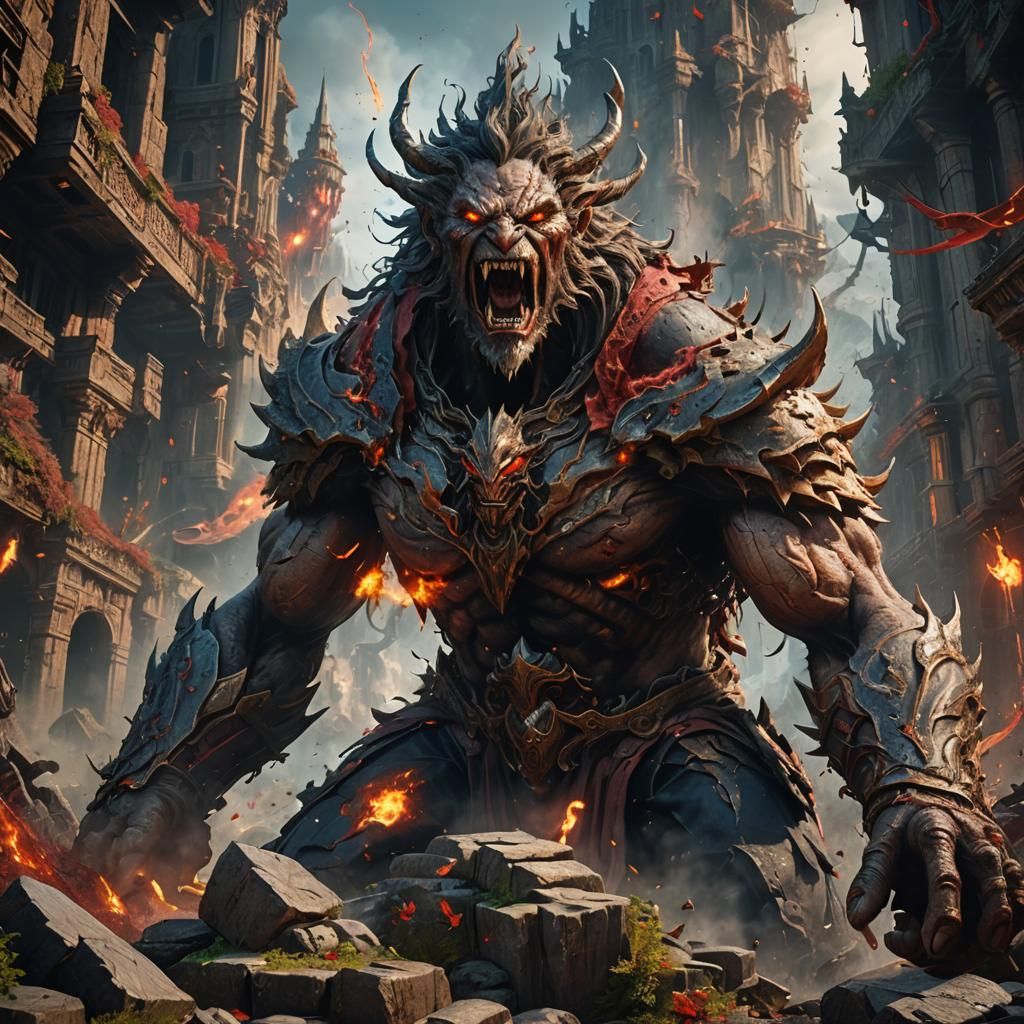 Detailed Matte Painting of the Emotion Anger