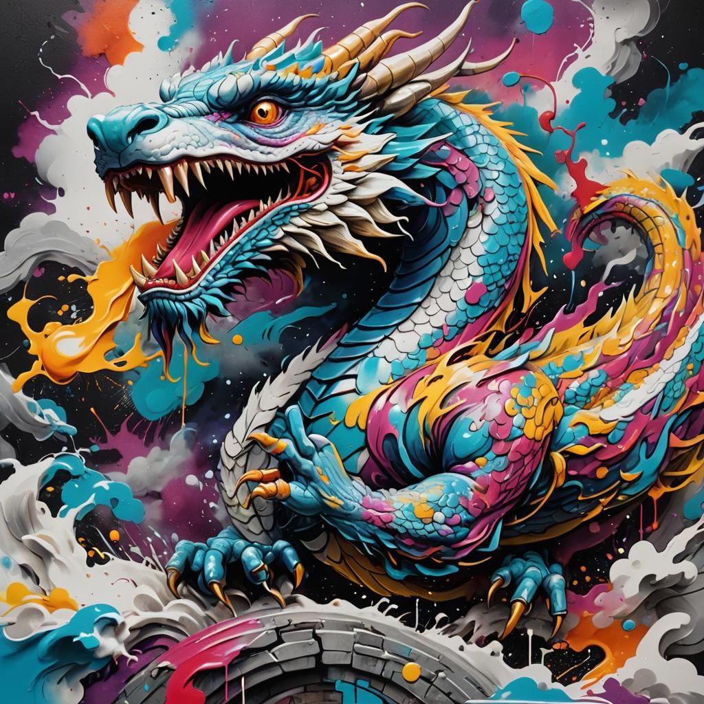 Graffiti Art: Chinese Dragon like Falcor