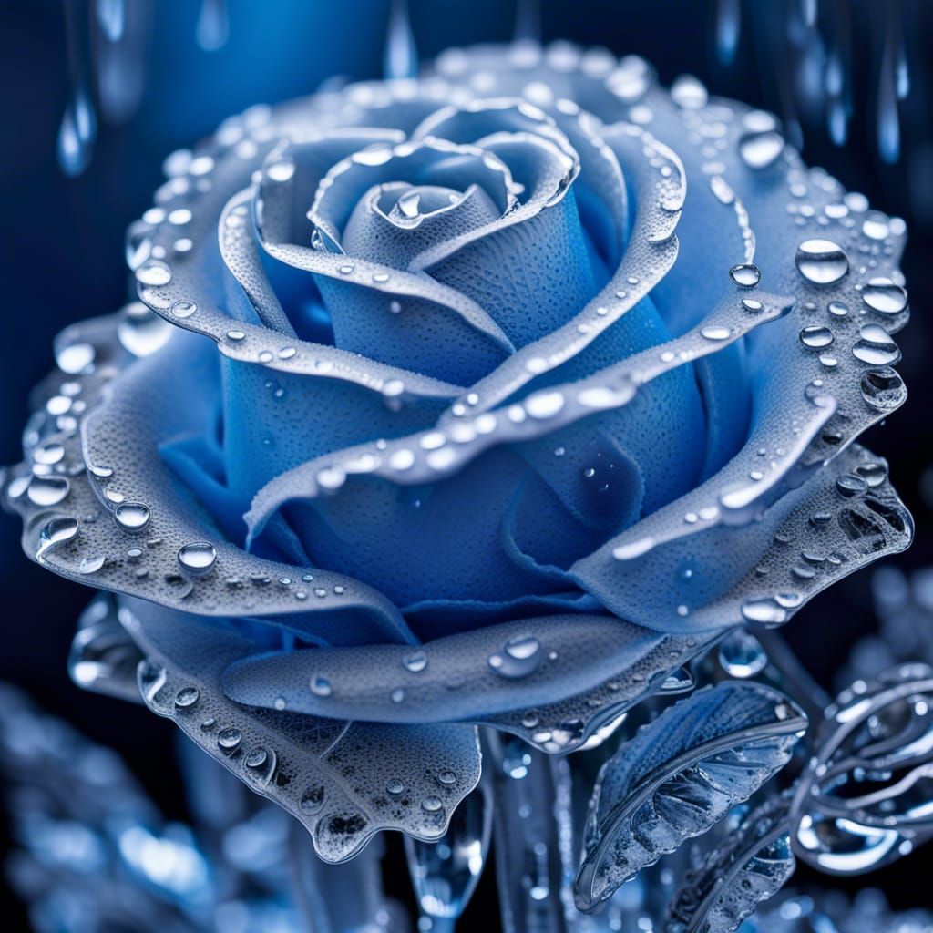 Icy Rose with Blue Lighting