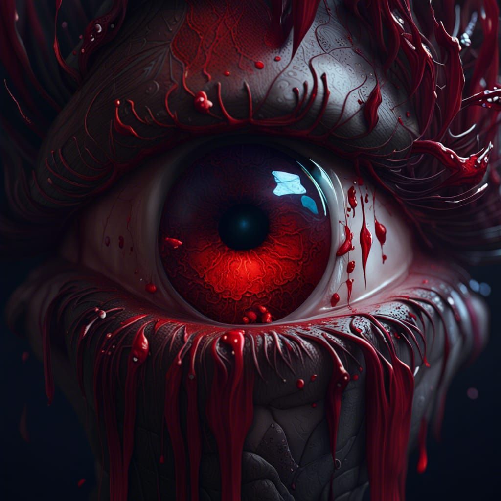 Eye Crying Blood: Detailed Matte Painting