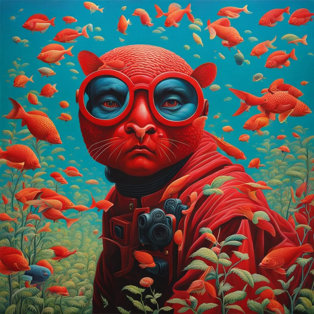 Intense Portrait in Lithographic Style