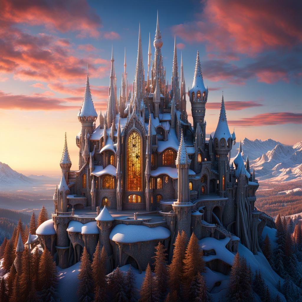 Futuristic Mycelium Castle on Distant Planet