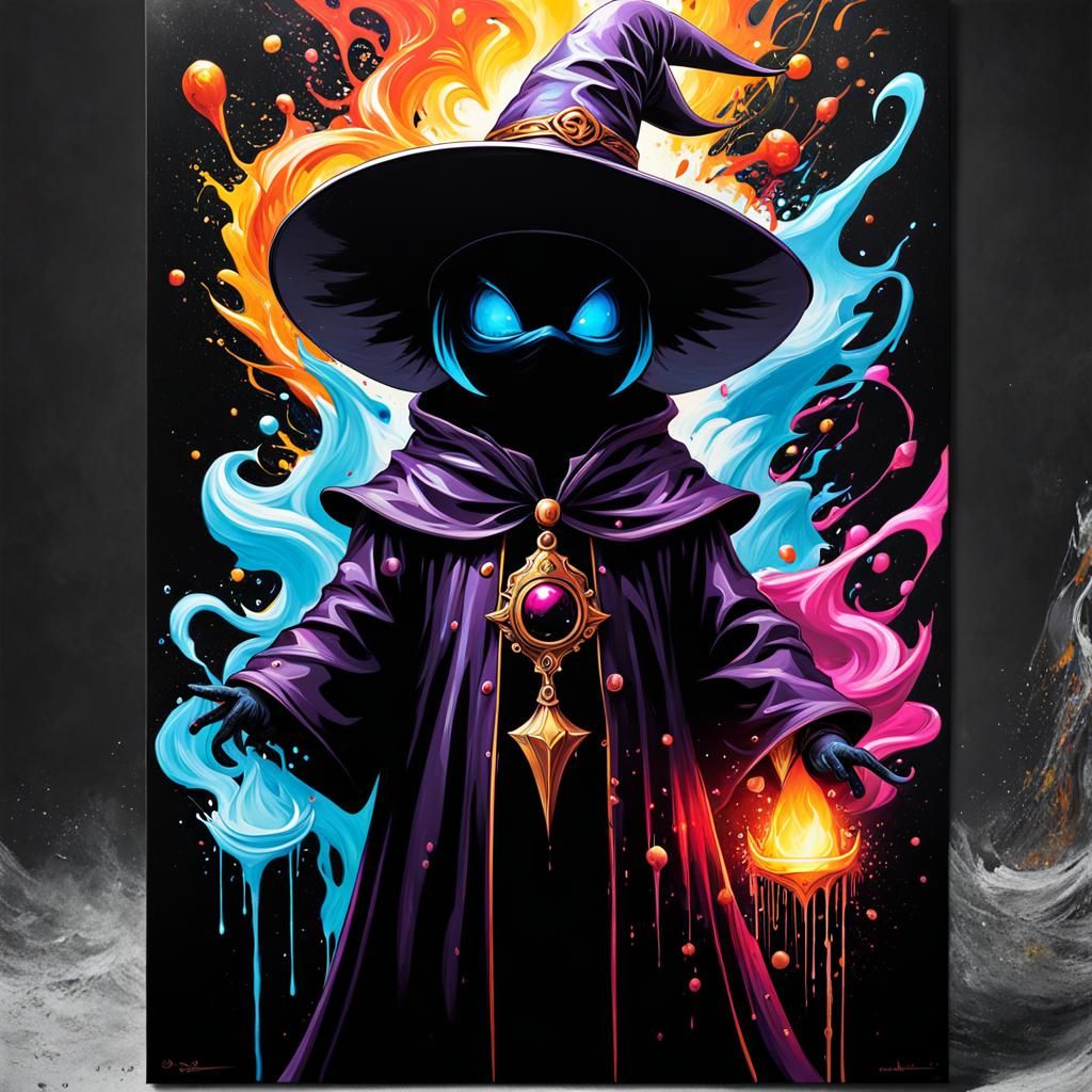 Black Mage Soul in Graffiti Art Style