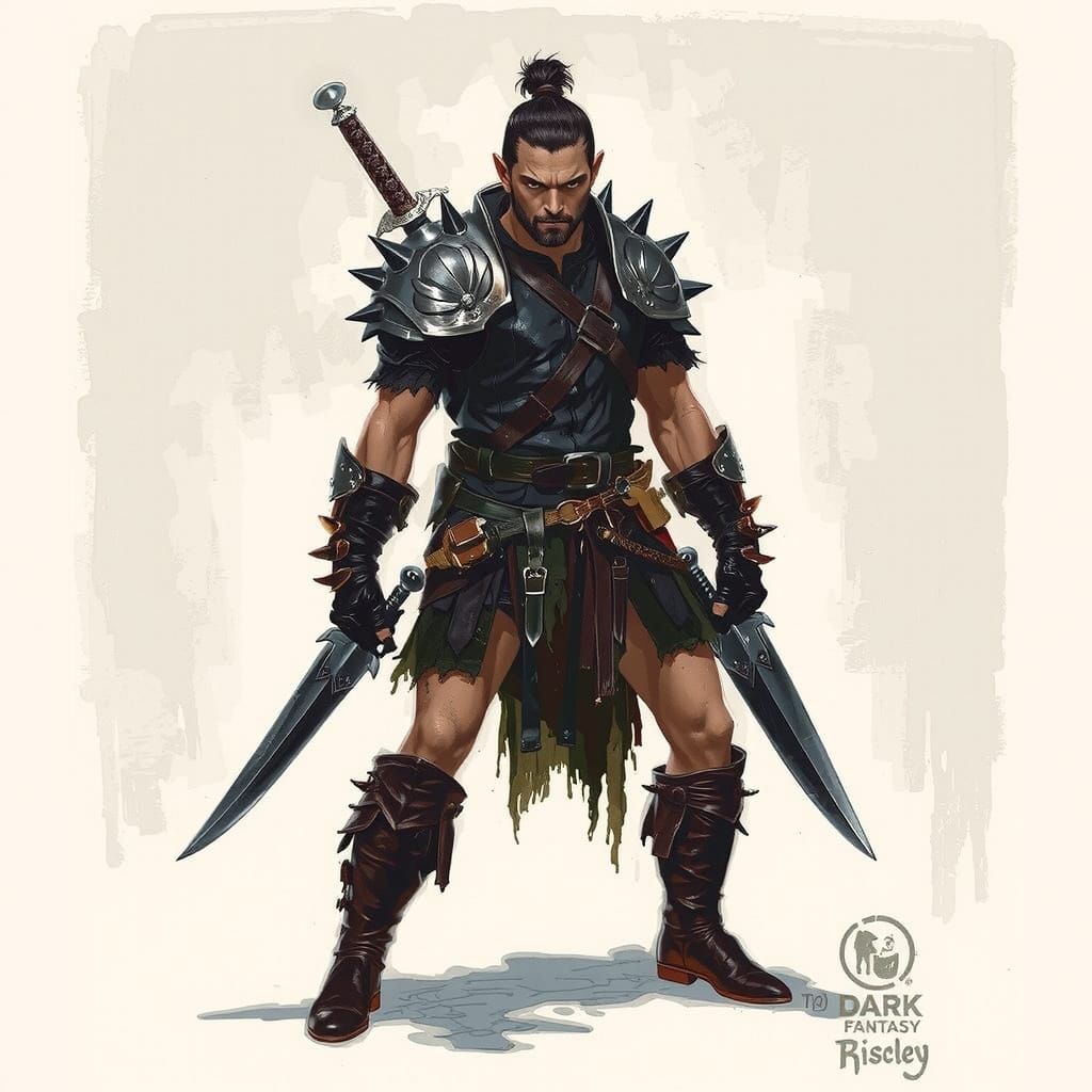 Dark Elf Rogue Anti-Hero in Comicbook Style