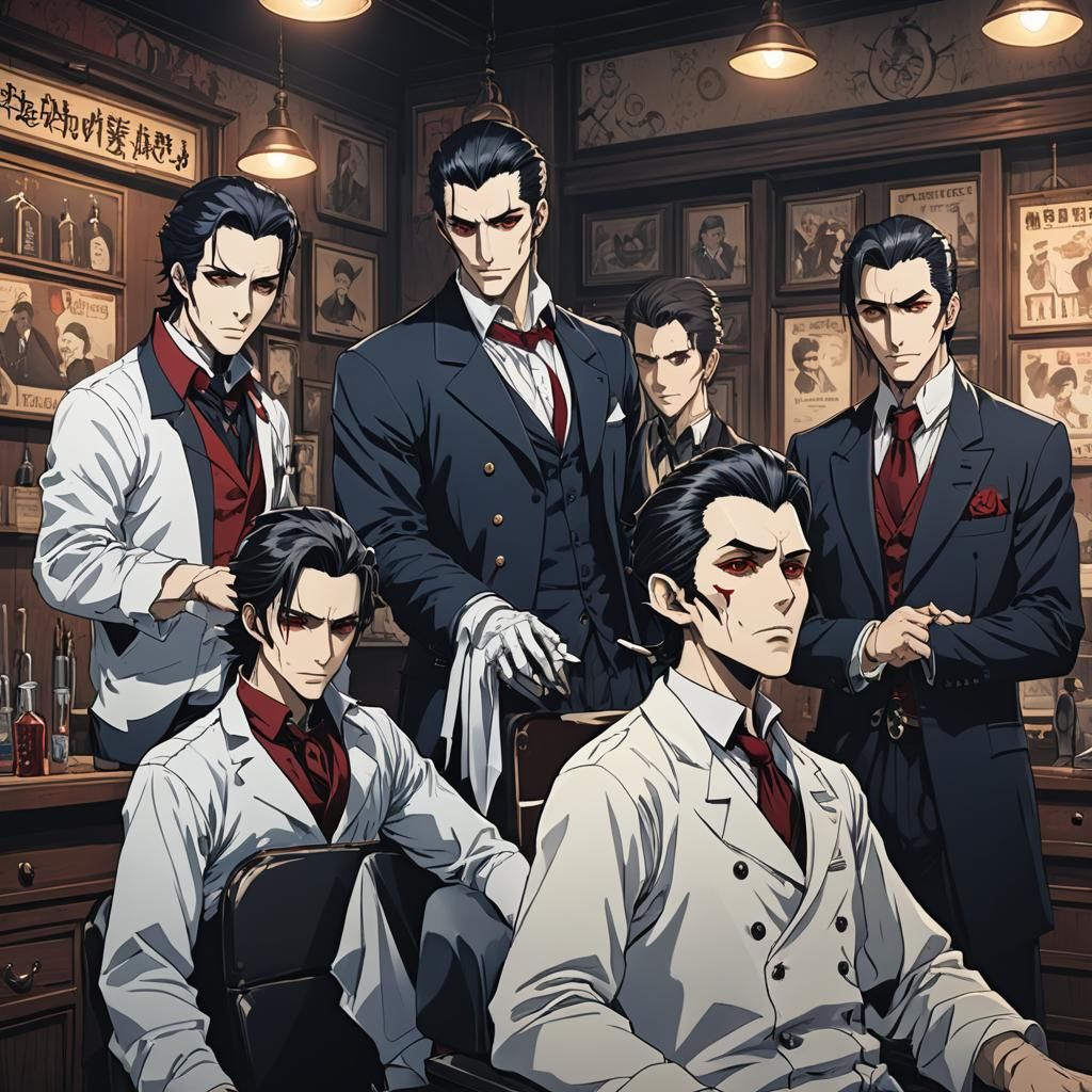 Vampire Barbershop Quartet in Anime Style