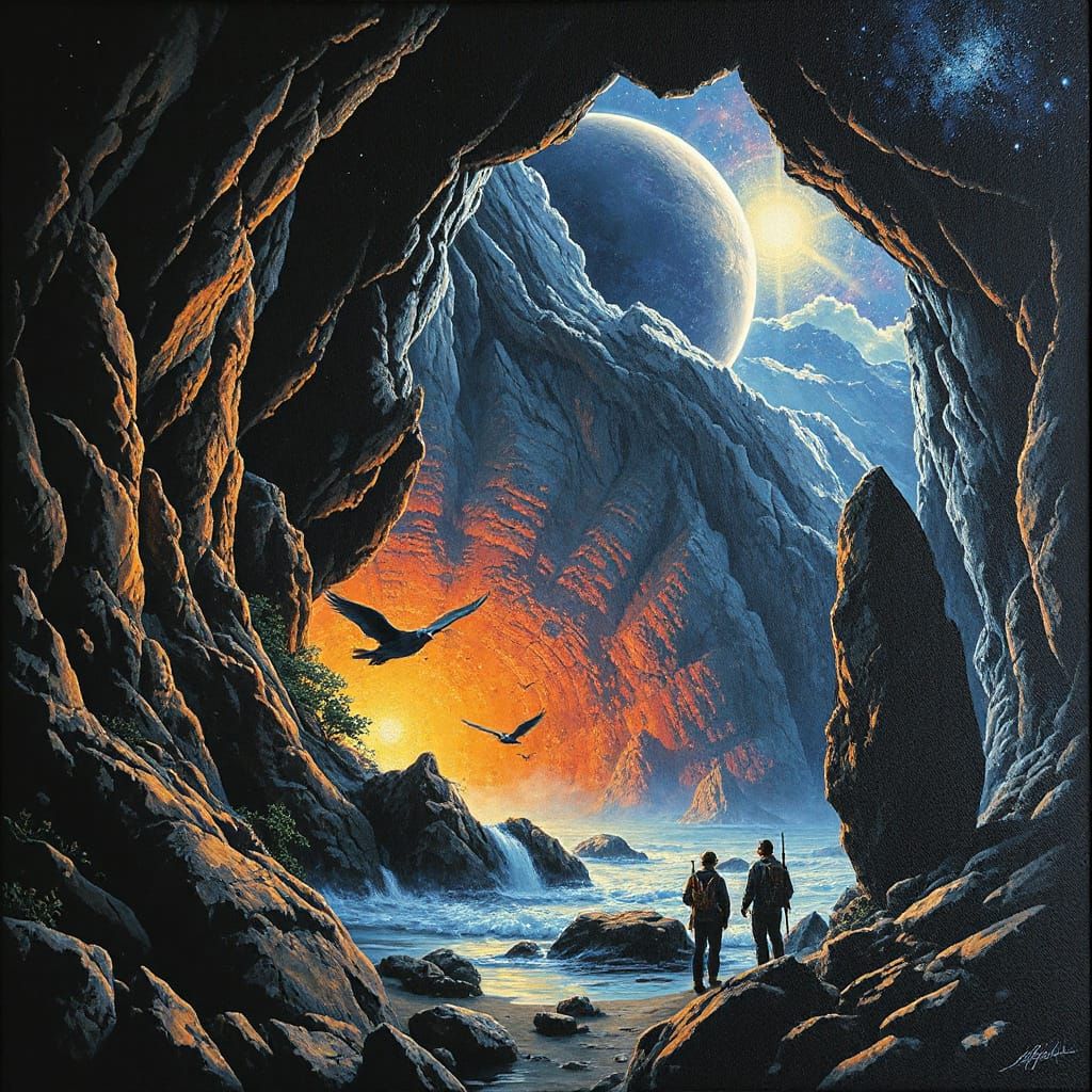 Ethereal Journey to the Center of the Earth in a Dreamlike, ...