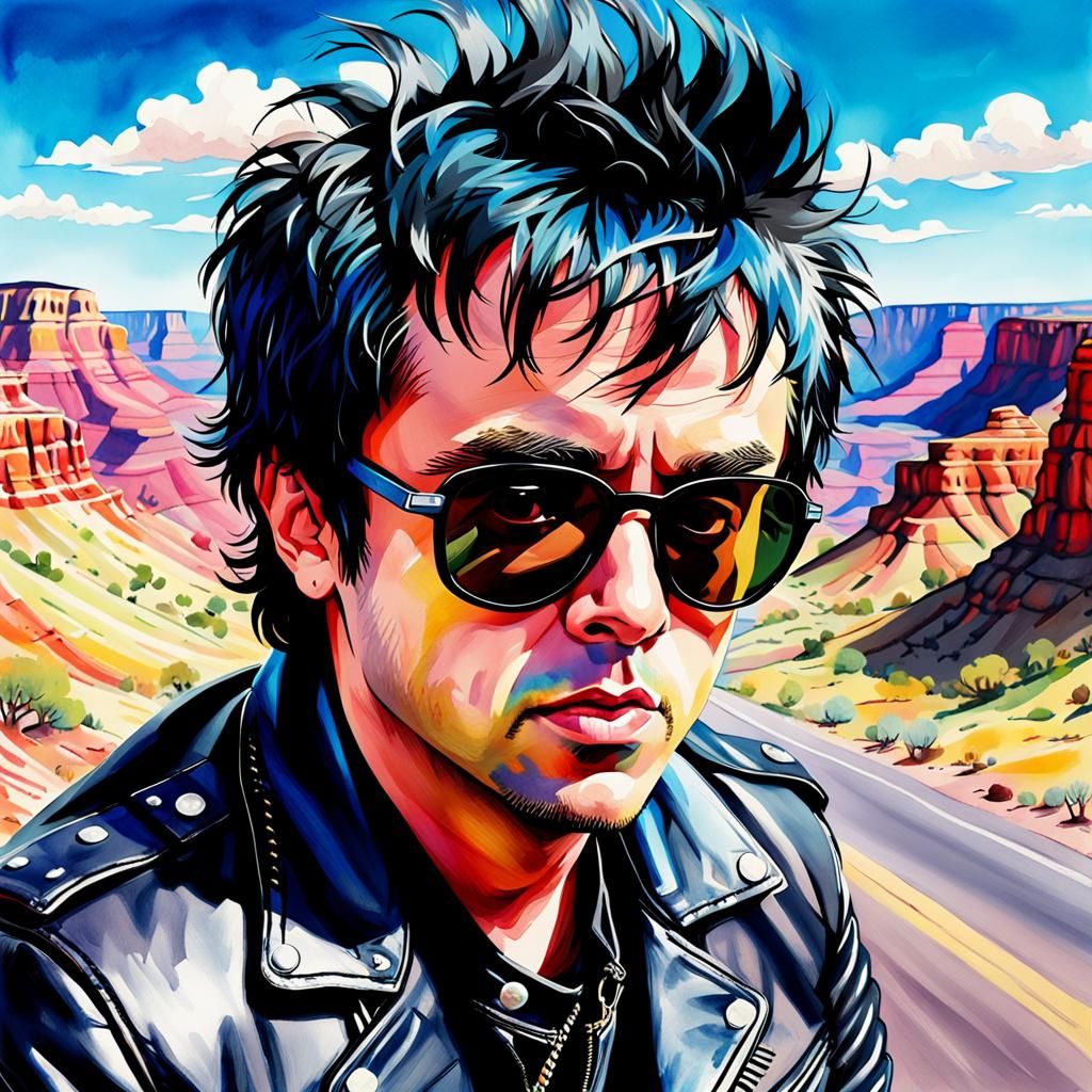 Pop Art Portrait with Grand Canyon Backdrop