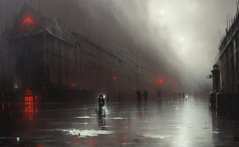 Gothic Horror Church Inspired by Gustave Doré