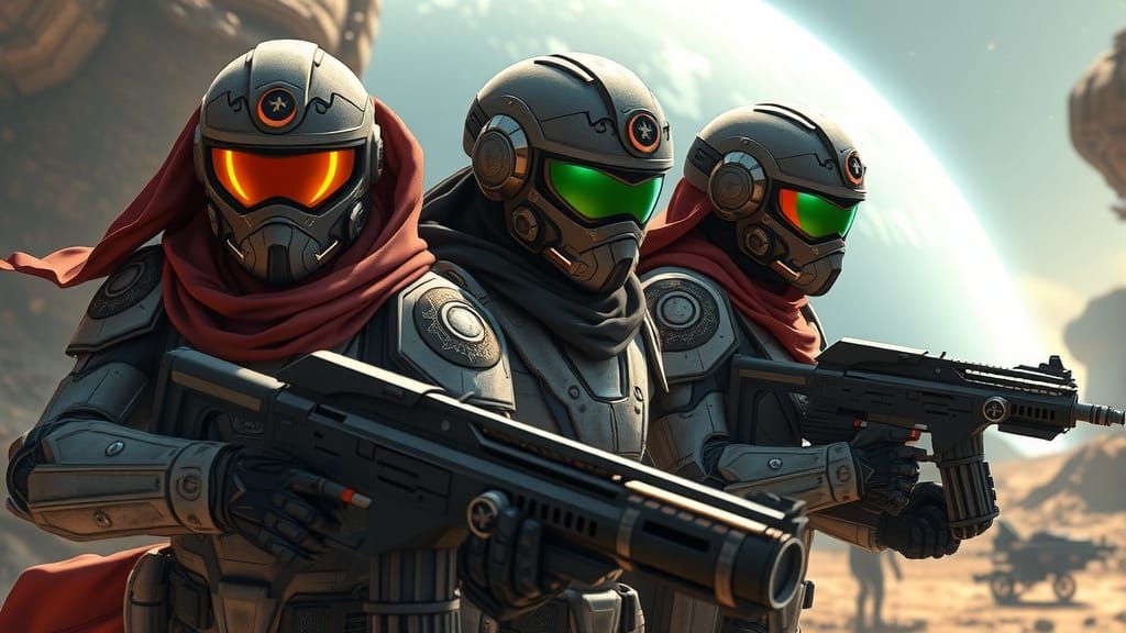 Futuristic Muslim Space Marines in Anime Style