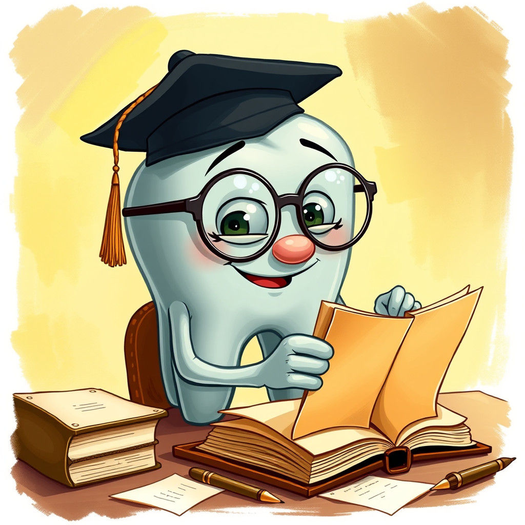Cartoon Molar Scholar in Animated Style