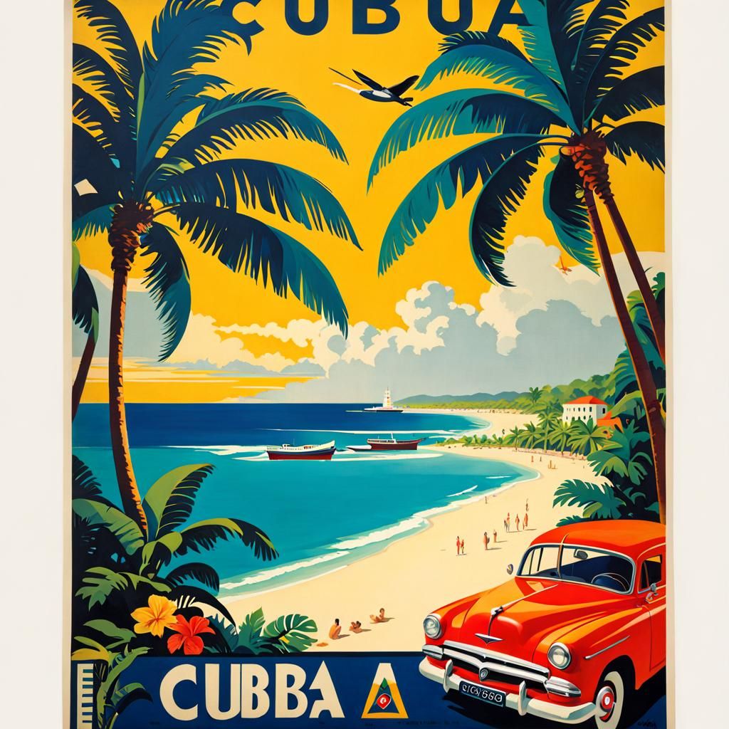 Vintage Travel Poster of Tropical Cuba